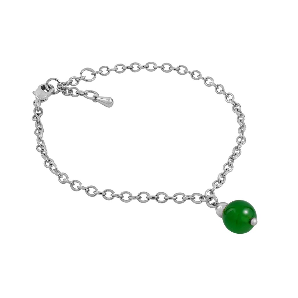 Pulsera Plata Noa Ágata Verde fabricada de plata de 1ª Ley