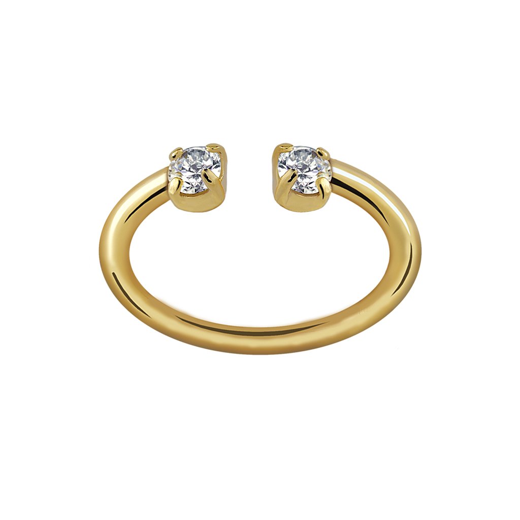 Anillo Oro Natalia de la colección Vioret Zirconia diseñado con circonitas engastadas a mano