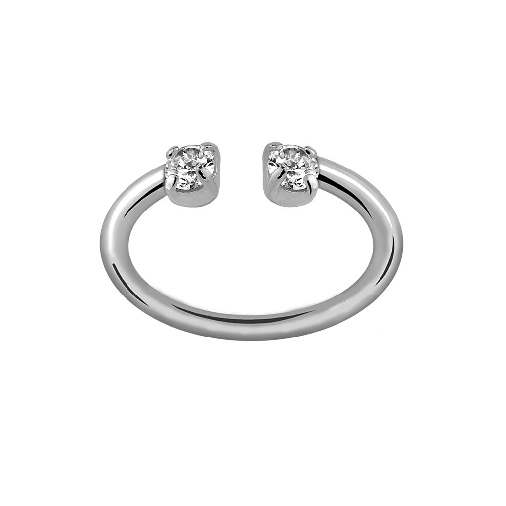 Anillo Plata Natalia acabado de rodio en plata con circonitas engastadas a mano