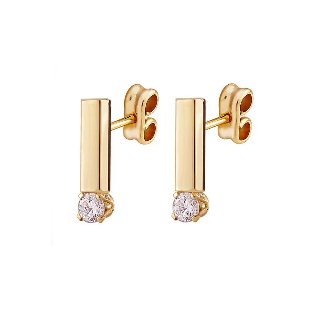 Pendientes Oro Alicia fabricados en oro vermeil y diseñados por Vioret Joyas Ⓡ