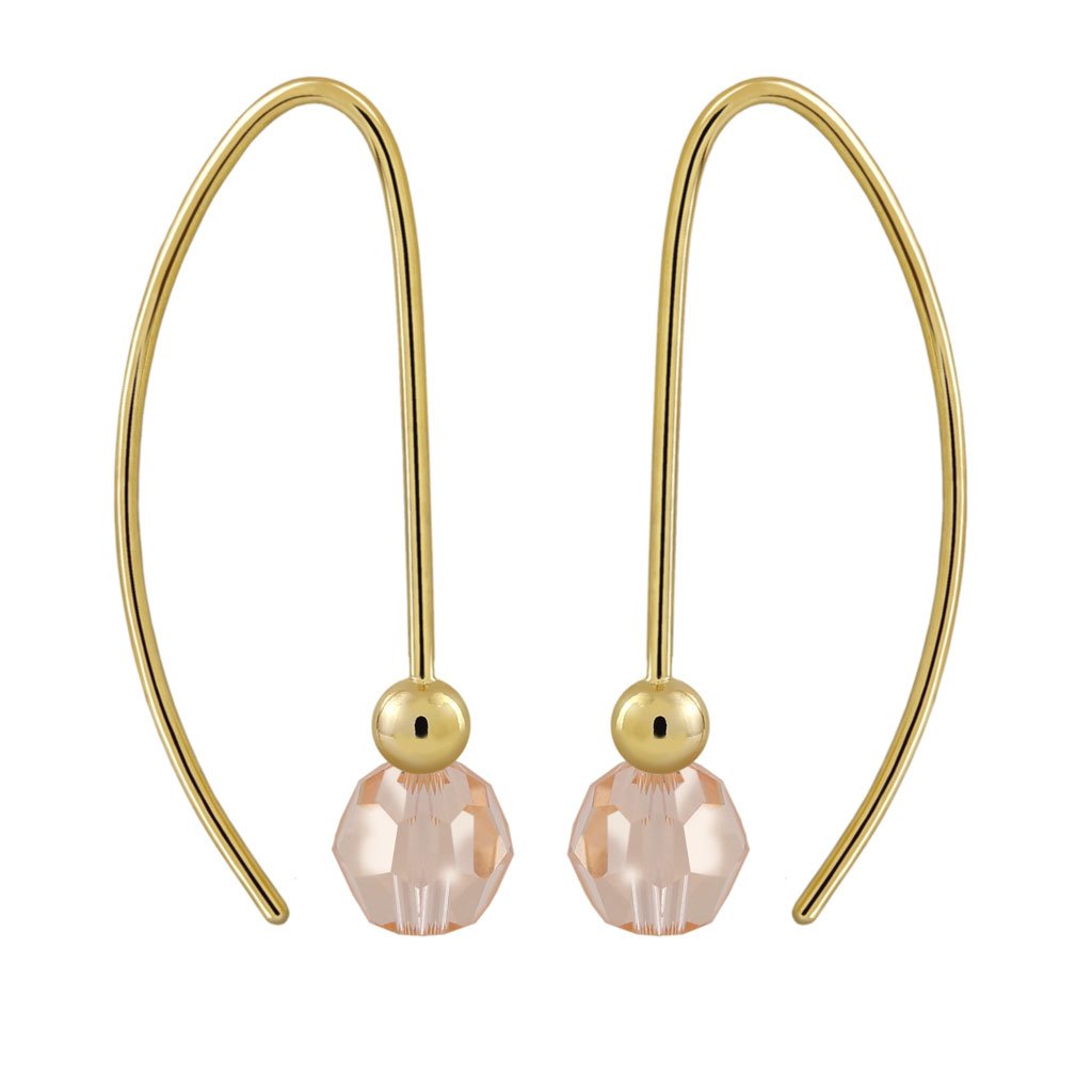 Pendientes Oro Cristal acabados en oro de 18 quilates y diseñados por Vioret Joyas Ⓡ