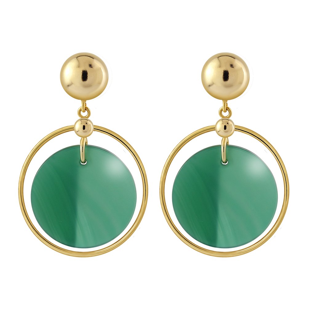 Pendientes Oro Elena acabados en oro de 18 quilates diseñados por Vioret Joyas Ⓡ