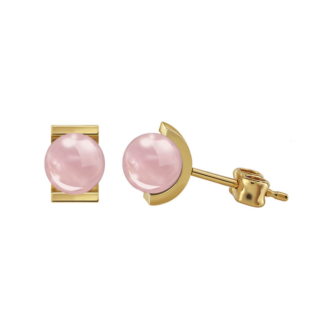 Pendientes Oro Lía Cuarzo acabados en oro de 18 quilates y diseñados por Vioret Joyas®