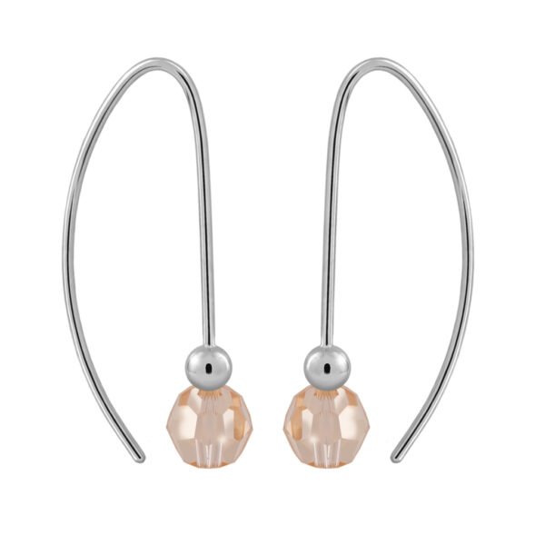 Pendientes Plata Cristal acabados de rodio en plata y diseñados por Vioret Joyas Ⓡ