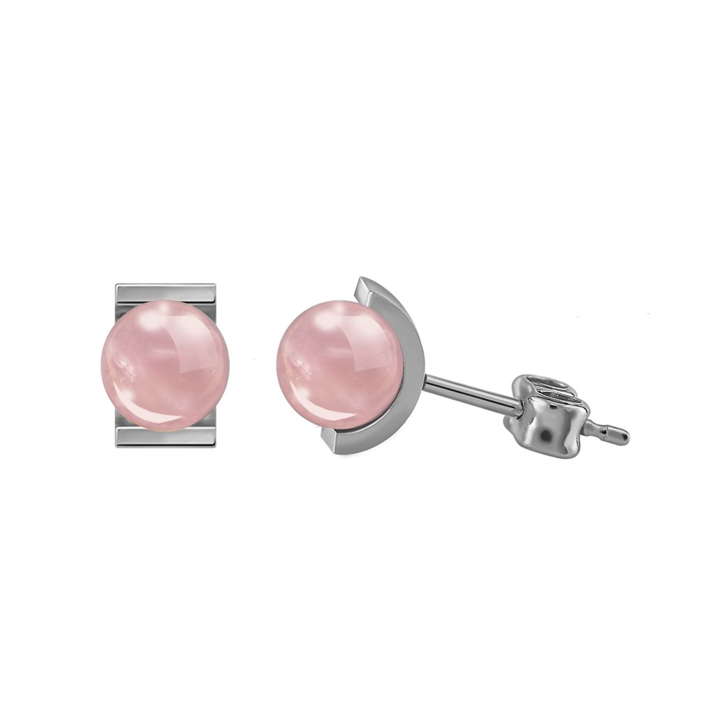 Pendientes Plata Lía Cuarzo acabados de rodio en plata y diseñados por Vioret Joyas®