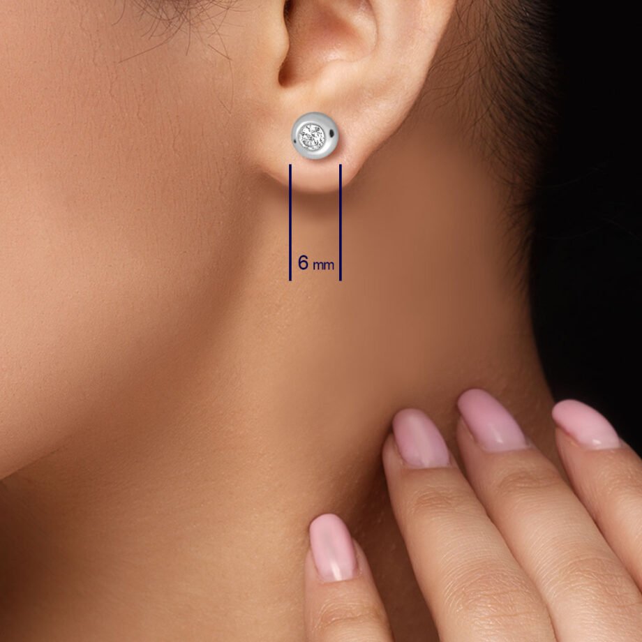 Tamaño de los Pendientes Plata Silvia acabados de rodio en plata