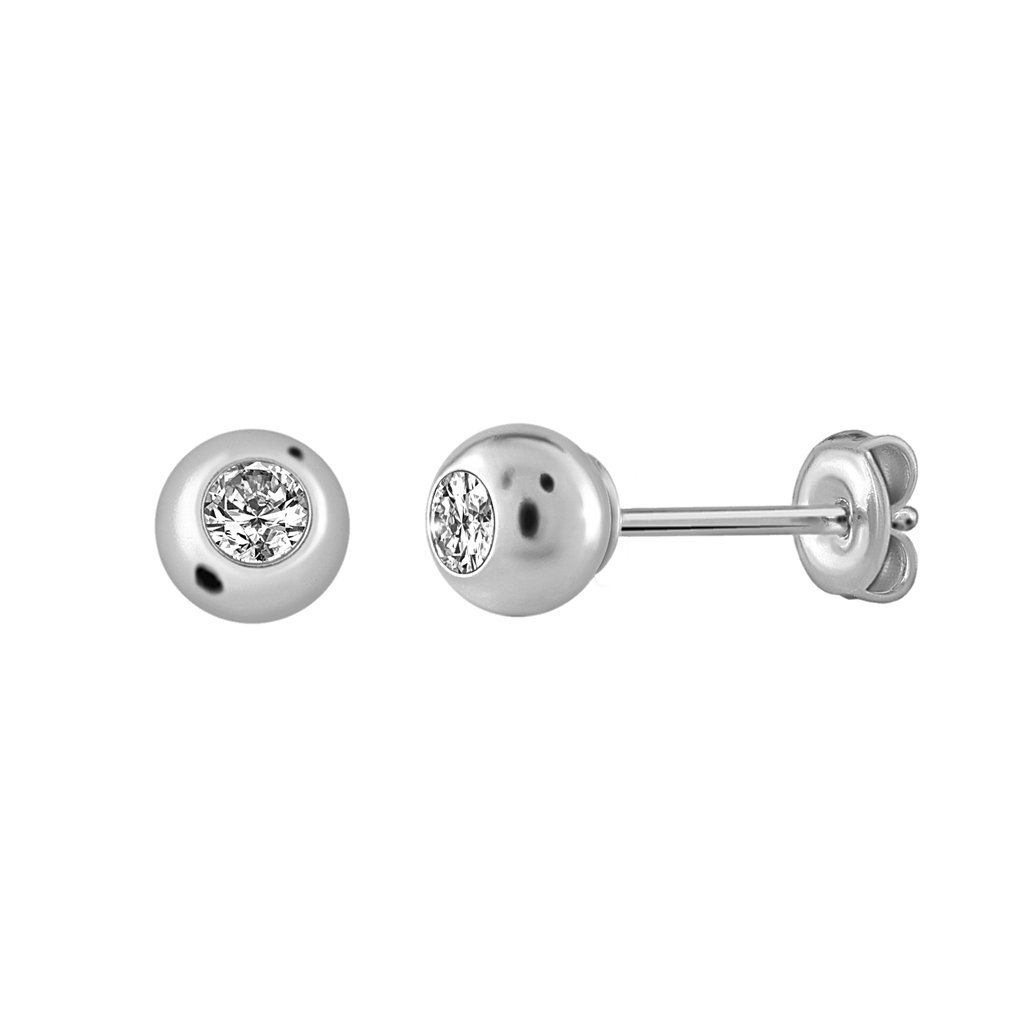 Pendientes Plata Silvia acabados de rodio en plata con circonitas de primera calidad
