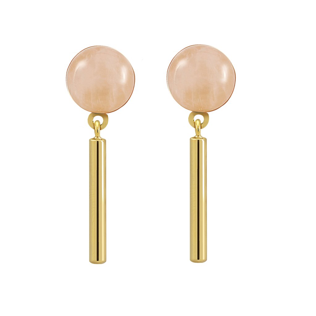 Pendientes Oro Bella Cuarzo acabados en oro de 18 quilates y diseñados por Vioret Joyas®