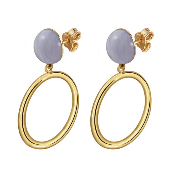 Pendientes Oro Emma Calcedonia acabados en oro de 18 quilates y diseñados por Vioret Joyas®