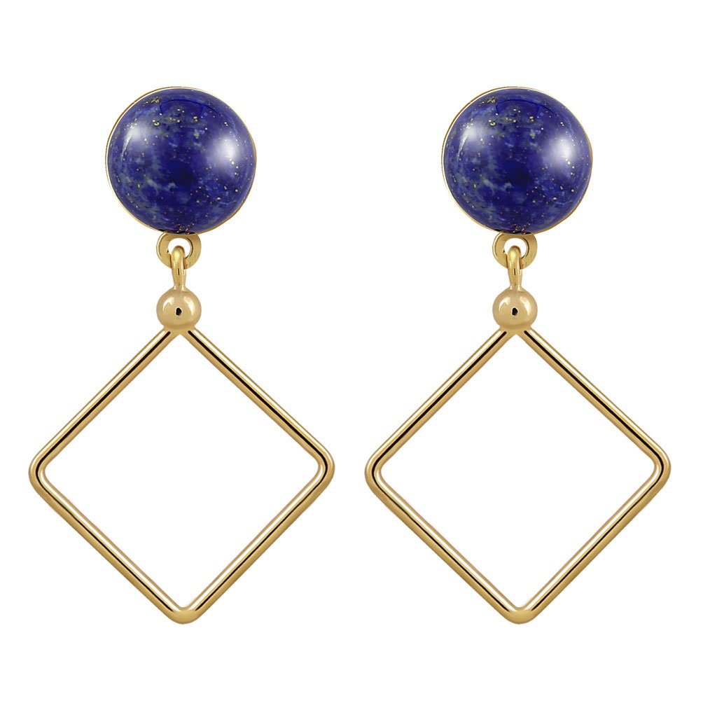Pendientes Oro Lorena Lapislázuli para aportar color y brillo a tu estilo