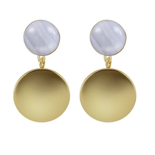 Pendientes Oro Shaila Calcedonia diseñados por Vioret Joyas ®