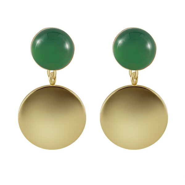 Pendientes Oro Shaila Jade diseñados por Vioret Joyas® y acabados en oro de 18 quilates