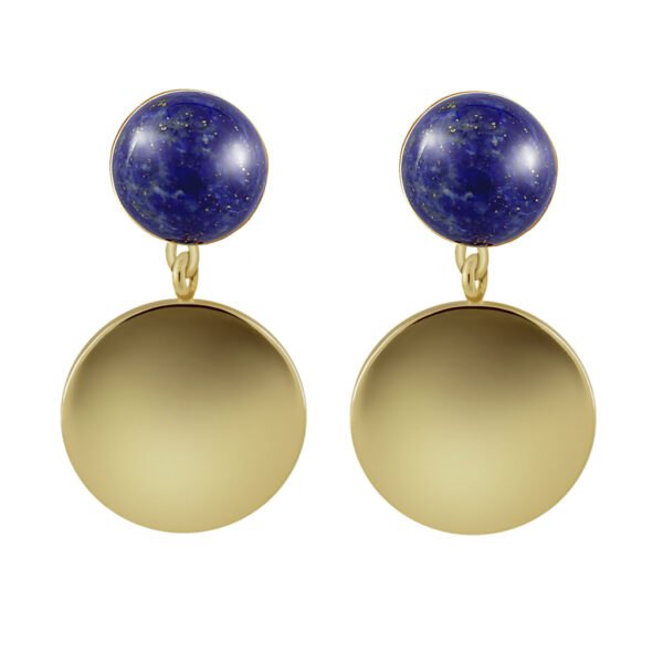 Pendientes Oro Shaila Lapislázuli acabados en oro de 18 quilates y diseñados por Vioret Joyas ®