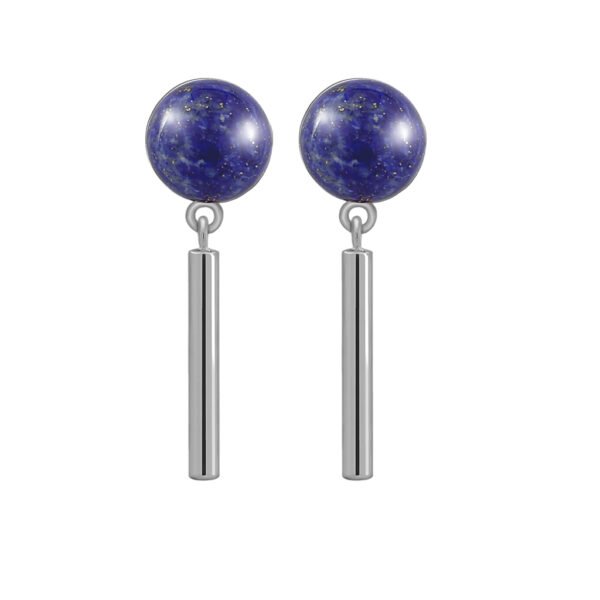 Pendientes Plata Bella Lapislázuli diseñados por Vioret Joyas® y acabados de rodio en plata