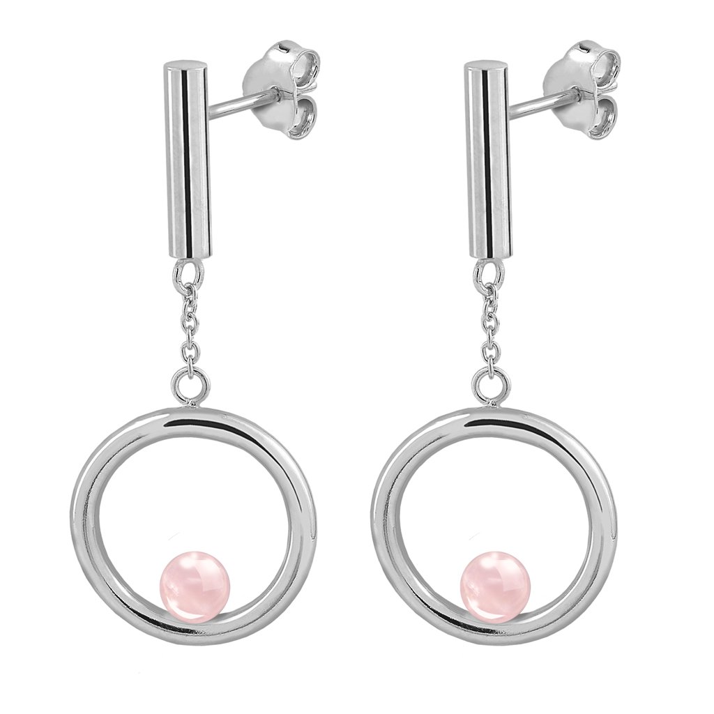 Pendientes Plata Emilia Cuarzo fabricados de plata de 1ª Ley por Vioret Joyas Ⓡ