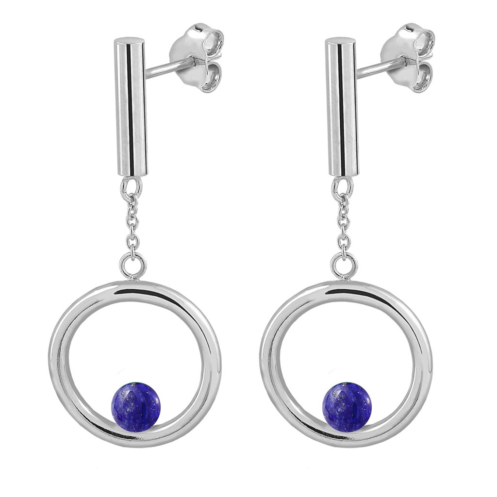 Pendientes Plata Emilia Lapislázuli fabricados de plata de 1ª Ley por Vioret Joyas Ⓡ