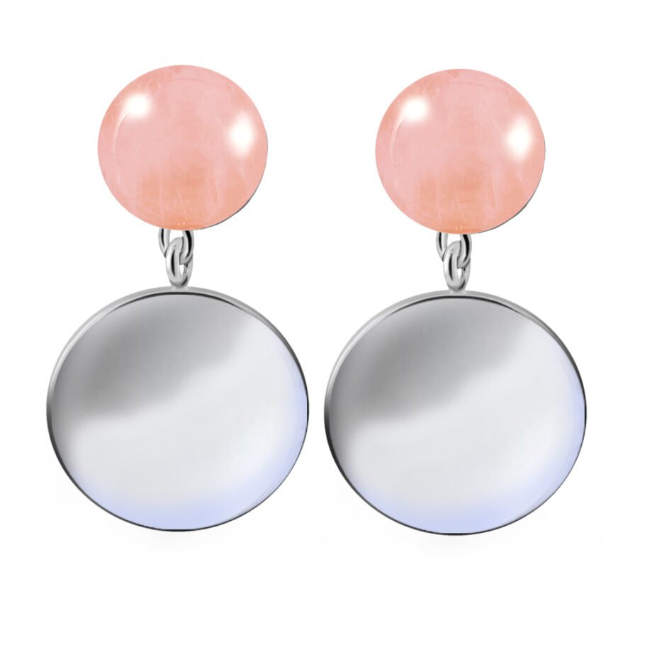 Pendientes Plata Shaila Cuarzo acabados de rodio en plata y diseñados por Vioret Joyas ®