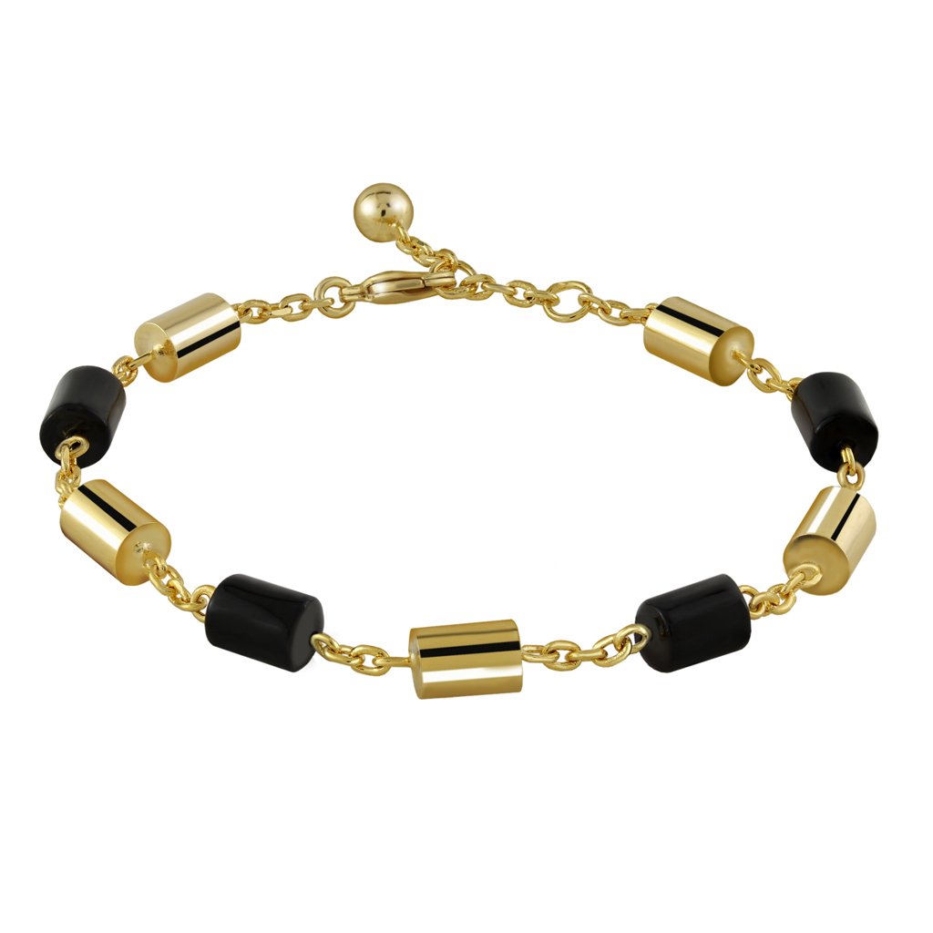 Pulsera Piedras Oro Celeste formada por pequeñas piedras de ónix y diseñada por Vioret Joyas®