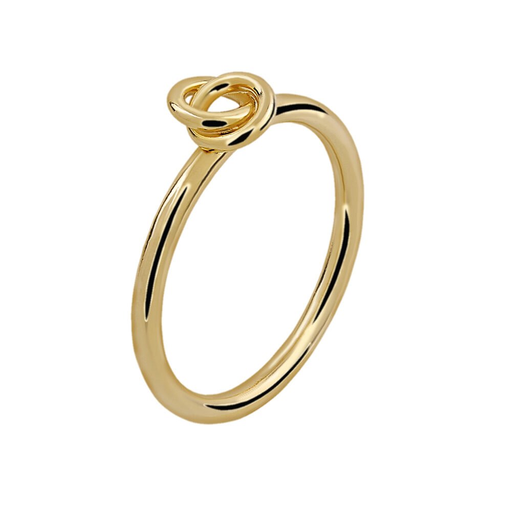Anillo Oro Atenea acabado en oro de 18 quilates con aros entrelazados