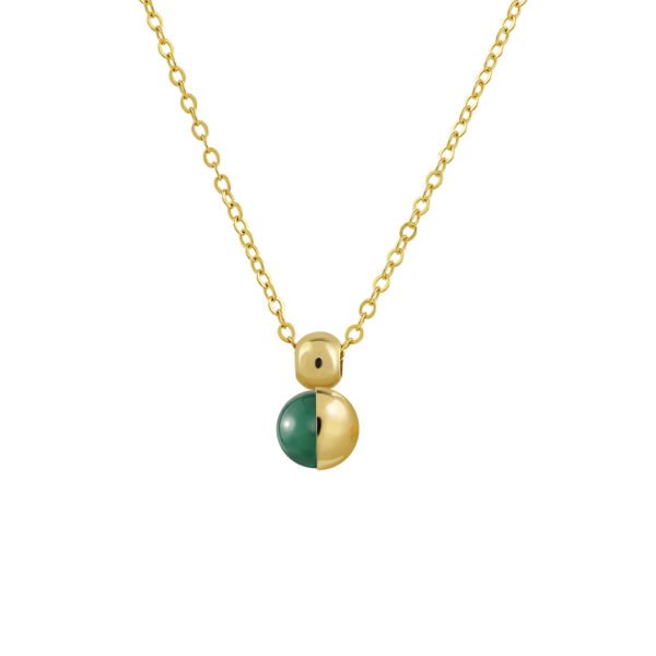 Colgante Oro Luna formado por piedra semipreciosa de crisoprasa diseñado por Vioret Joyas ®
