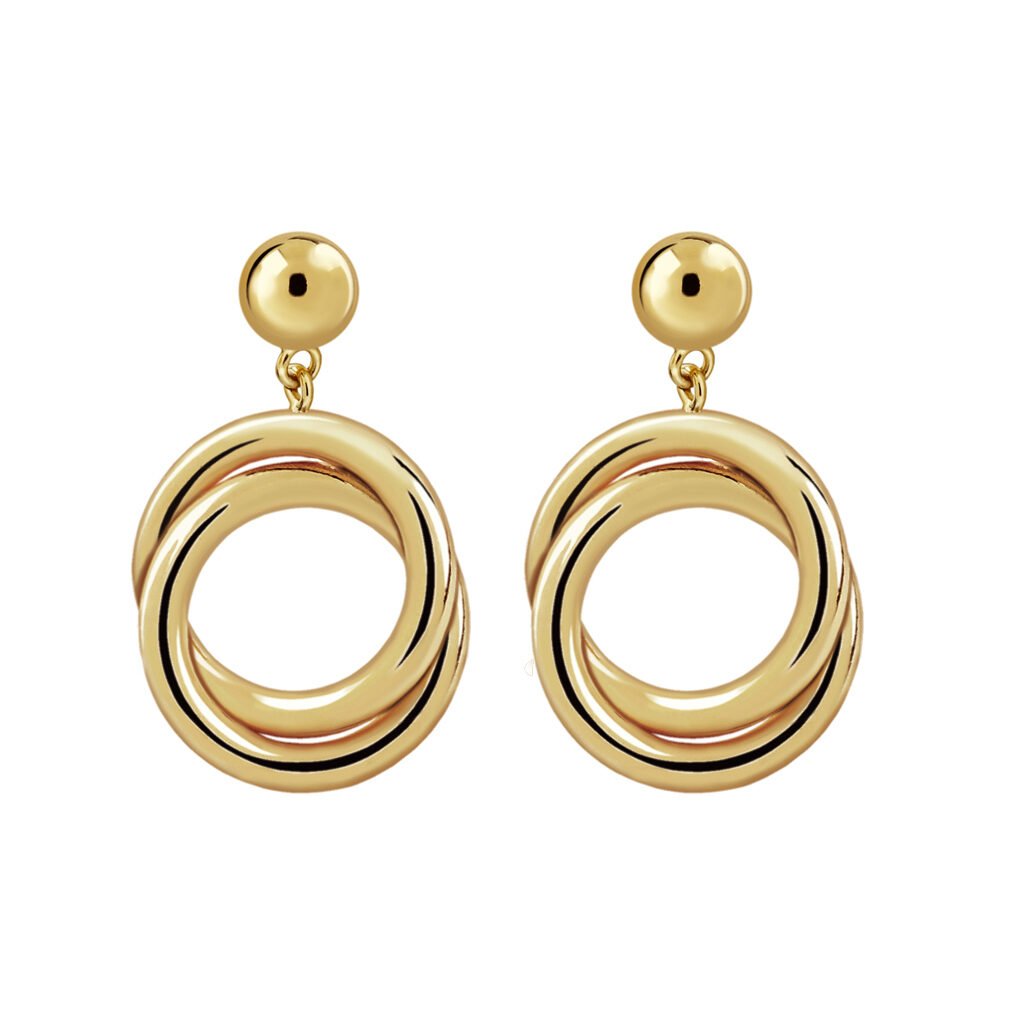 Pendientes Oro Atenea acabados en oro de 18 quilates diseñados por Vioret Joyas®