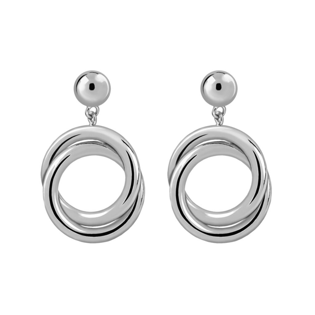 Pendientes Plata Atenea fabricados de plata de 1ª Ley formados por dos aros entrelazados