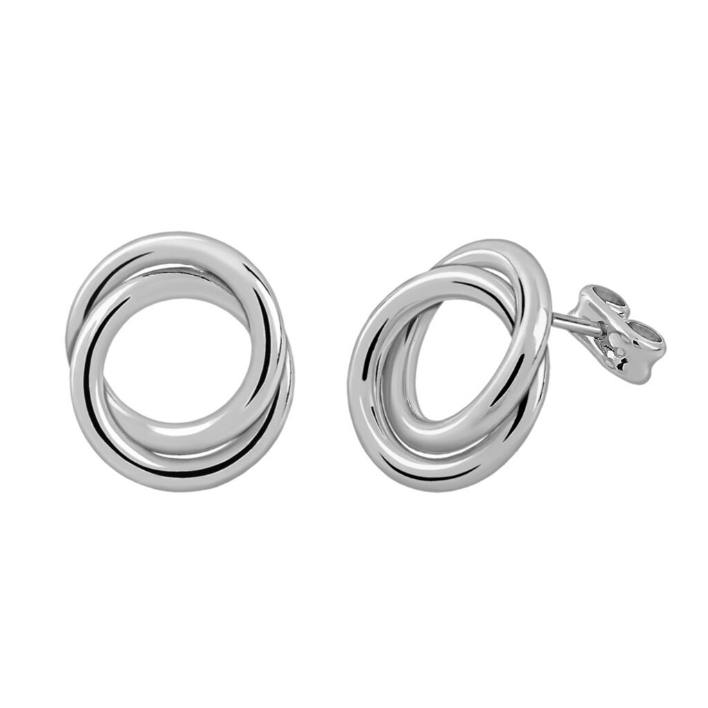 Pendientes Plata Atenea Fijos fabricados de plata de 1ª Ley y diseñados por Vioret Joyas ®