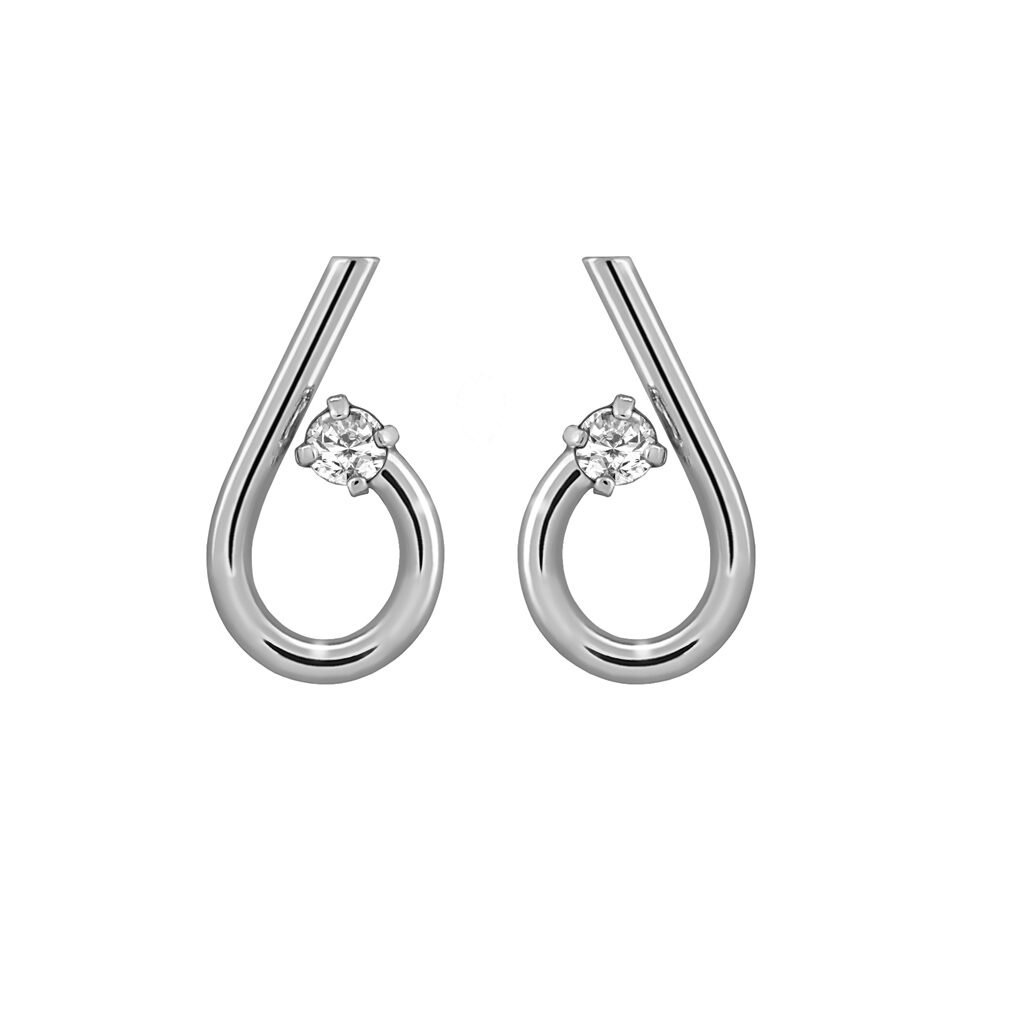 Pendientes Plata Número Seis acabados de rodio en plata y diseñados por Vioret Joyas ®