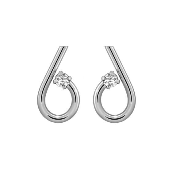 Pendientes Plata Número Seis acabados de rodio en plata y diseñados por Vioret Joyas ®
