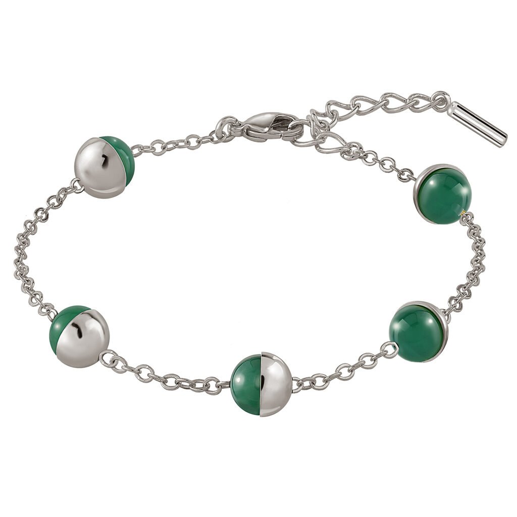 Pulsera Plata Luna Completa con piedras semipreciosas diseñada por Vioret Joyas ®