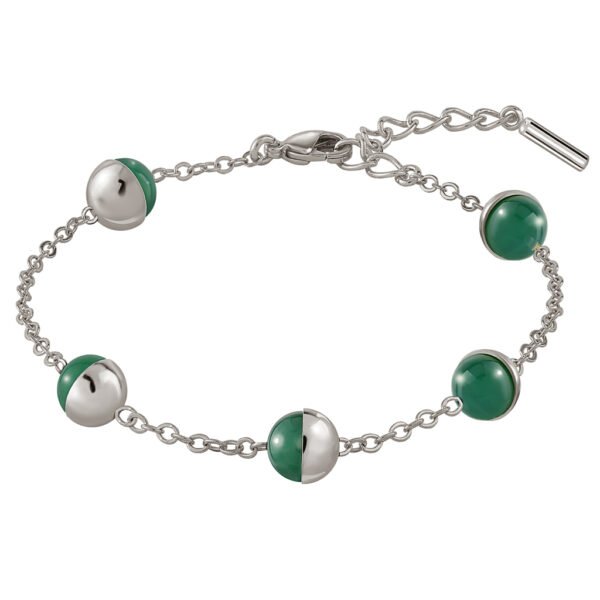 Pulsera Plata Luna Completa con piedras semipreciosas diseñada por Vioret Joyas ®