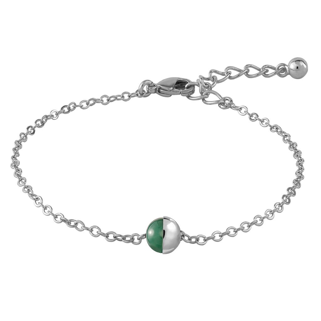 Pulsera Plata Luna acabada de rodio en plata