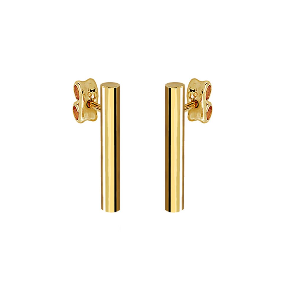 Pendientes Oro Lucía acabados en oro de 18 quilates y diseñados por Vioret Joyas Ⓡ