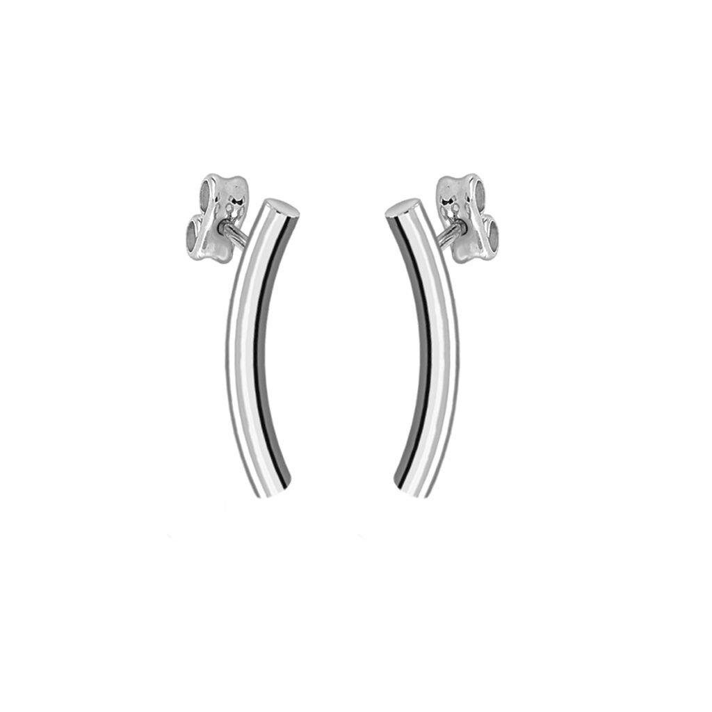 Pendientes Plata Lucía Curvo fabricados de plata de 1ª Ley con formas curvas