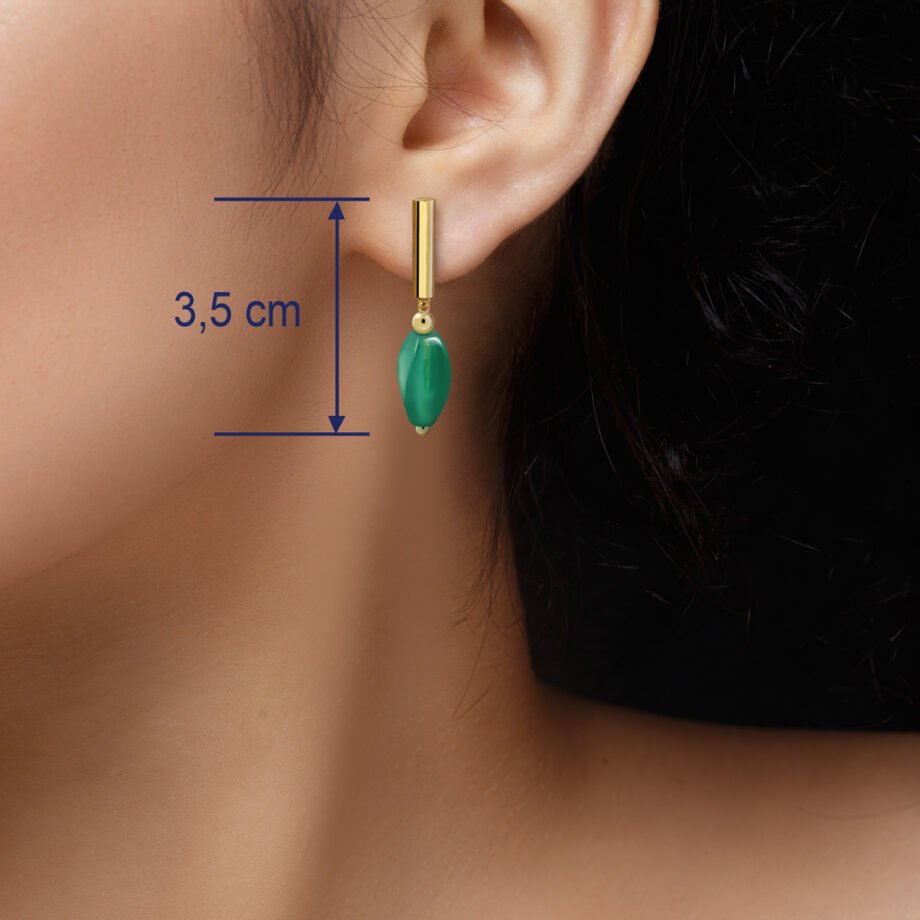 Medidas de los Pendientes Oro Martina acabados en oro de 18 quilates y fabricados por Vioret Joyas ®