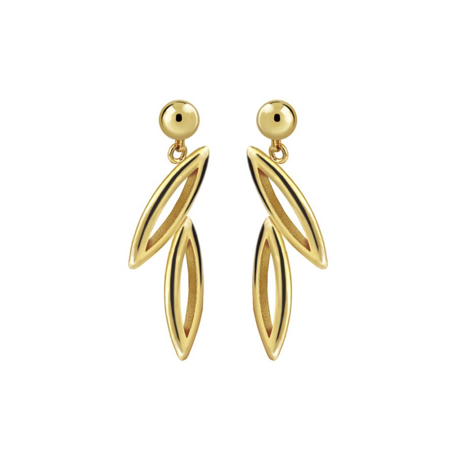 Pendientes Oro Mila acabados en oro de 18 quilates diseñados por Vioret Joyas ®